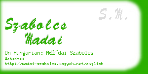 szabolcs madai business card